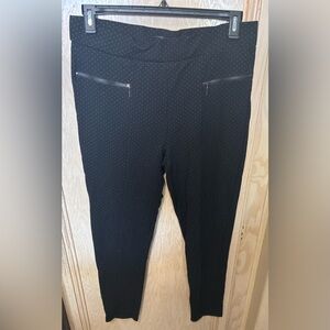 Black Skinny Pants with White Polka Dots High Rise‎